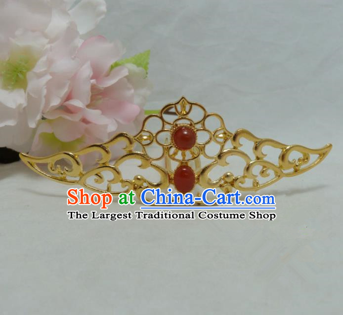 Chinese Ancient Palace Hair Accessories Golden Hairpins Traditional Xiuhe Suit Hair Clips for Women