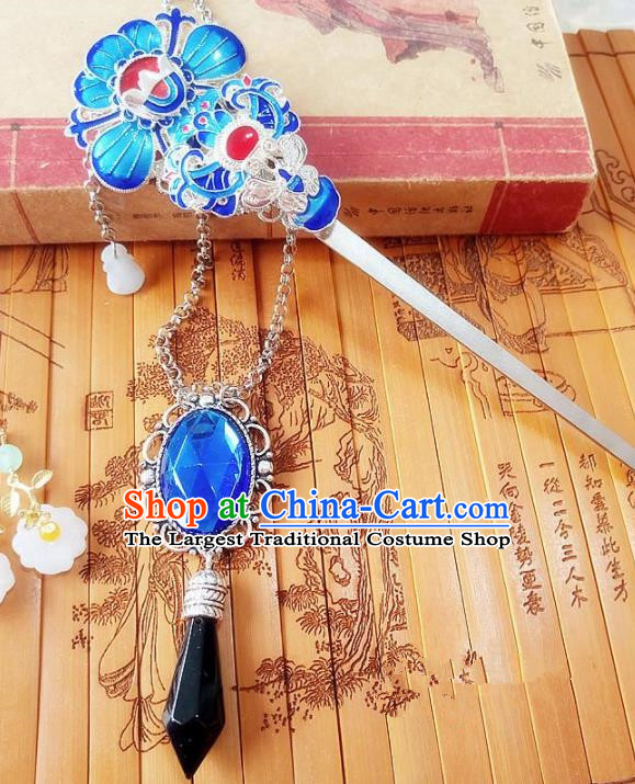 Chinese Ancient Princess Hair Accessories Traditional Hanfu Hair Clip Blueing Hairpins for Women