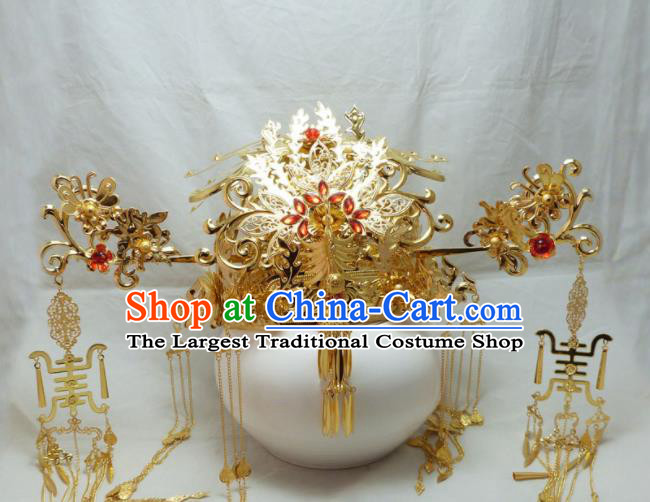 Chinese Ancient Palace Queen Hairpins Phoenix Coronet Hair Accessories Traditional Hair Comb for Women