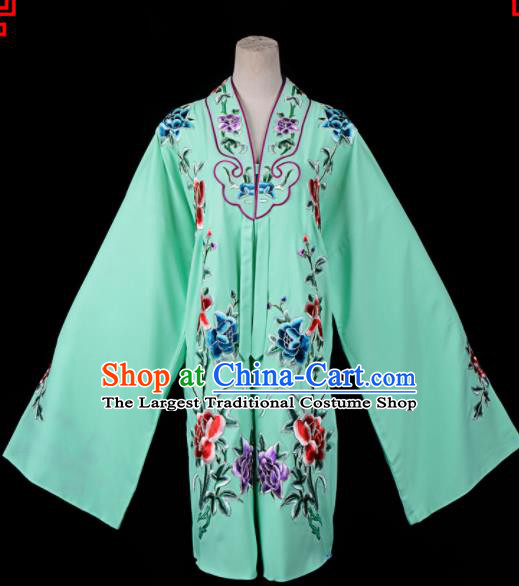 Professional Chinese Traditional Beijing Opera Princess Costume Embroidered Green Dress for Adults