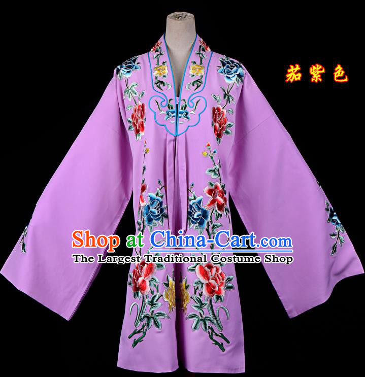 Professional Chinese Traditional Beijing Opera Princess Costume Embroidered Purple Dress for Adults