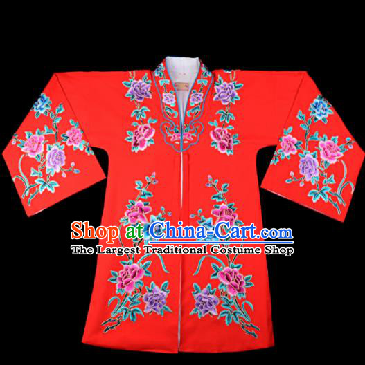 Professional Chinese Traditional Beijing Opera Princess Costume Embroidered Red Dress for Adults