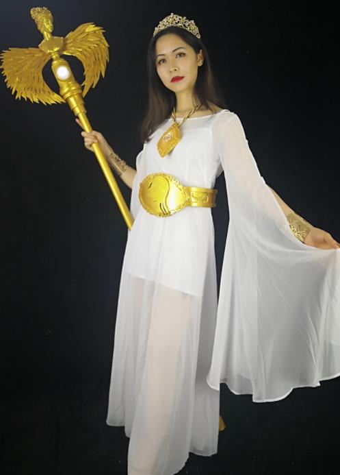 Traditional Roman Costume Ancient Rome Female Warrior White Dress for Women