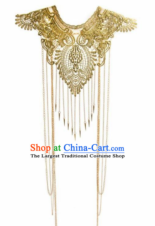 Traditional Egyptian Shoulder Accessories Ancient Egypt Golden Tassel Cape for Women