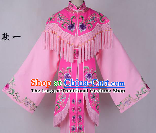 Professional Chinese Traditional Beijing Opera Costume Peri Pink Embroidered Dress for Adults