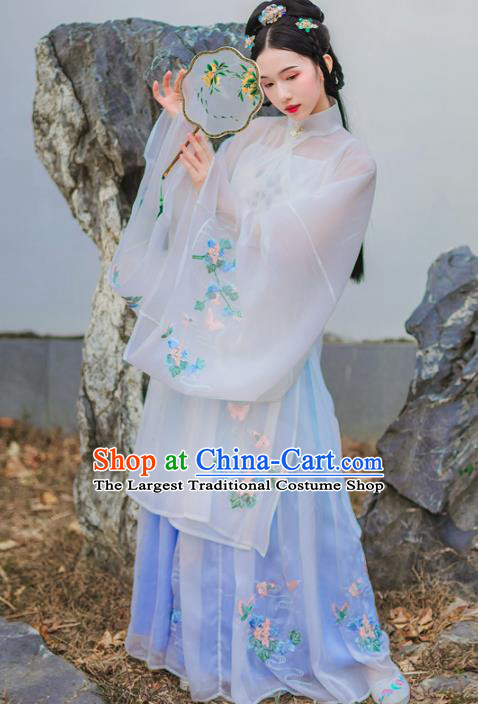 Chinese Ancient Imperial Consort Embroidered Hanfu Dress Ming Dynasty Traditional Historical Costume for Women