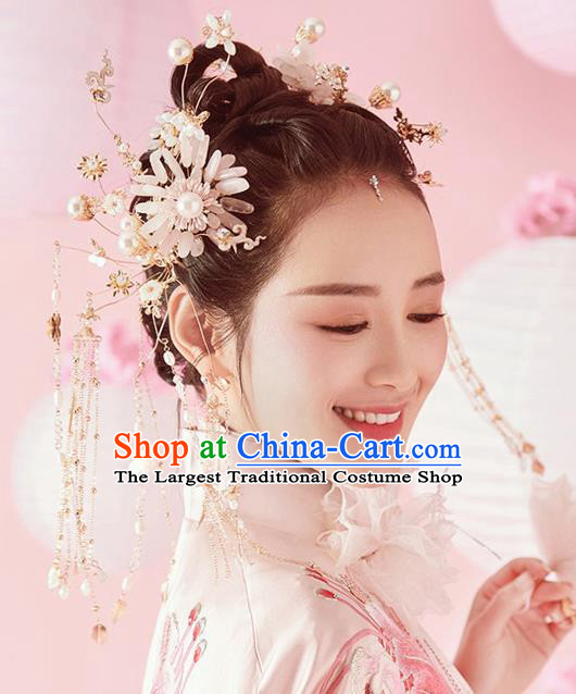 Chinese Ancient Bride Tassel Hairpins Traditional Wedding Hair Accessories for Women