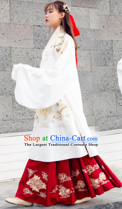 Traditional Chinese Ancient Ming Dynasty Palace Princess Embroidered Replica Costume for Women