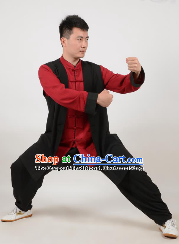 Chinese Traditional Tang Suit Costume Martial Arts Tai Ji Competition Clothing for Men