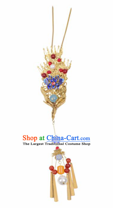 Handmade Chinese Ancient Bride Phoenix Tassel Hairpins Traditional Hair Accessories Headdress for Women