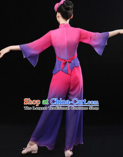 Chinese Traditional Folk Dance Fan Dance Clothing Group Yangko Dance Stage Performance Costume for Women