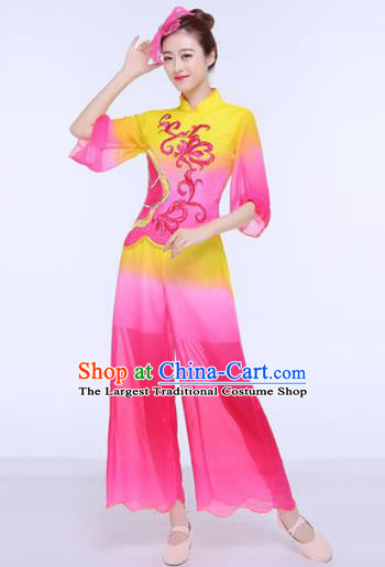 Chinese Traditional Folk Dance Group Dance Clothing Yangko Fan Dance Costume for Women