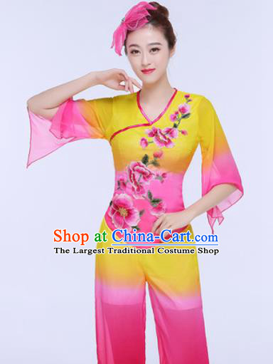 Traditional Chinese Folk Dance Group Dance Clothing Yangko Fan Dance Costume for Women