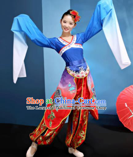 Traditional Chinese Folk Dance Water Sleeve Clothing Yangko Dance Costume for Women