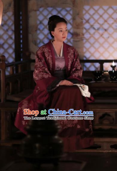 The Story Of MingLan Chinese Drama Ancient Song Dynasty Dowager Duchess Embroidered Historical Costume for Women