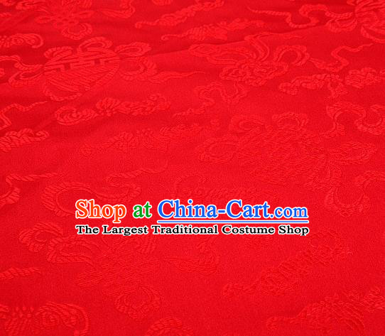 Asian Chinese Traditional Pomegranate Pattern Red Satin Brocade Fabric Tang Suit Silk Material