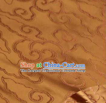 Asian Chinese Traditional Royal Auspicious Clouds Pattern Bronze Brocade Fabric Tang Suit Silk Fabric Material