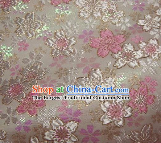 Asian Traditional Baldachin Classical Sakura Pattern Brocade Fabric Japanese Kimono Tapestry Satin Silk Material