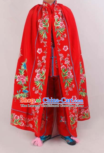 Chinese Traditional Beijing Opera Diva Embroidered Red Cloak Ancient Imperial Concubine Costume for Women
