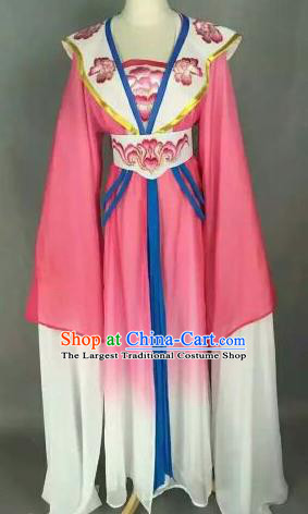 Chinese Ancient Peri Embroidered Pink Dress Traditional Peking Opera Princess Costume for Women