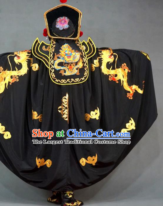 Chinese Traditional Sichuan Opera Face Changing Embroidered Black Costume Complete Set