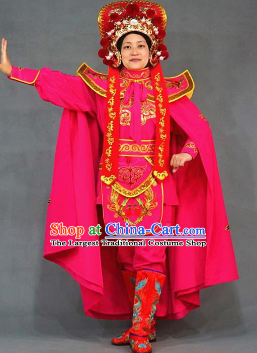 Chinese Traditional Sichuan Opera Face Changing Embroidered Rosy Costume Complete Set