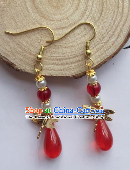 Chinese Traditional Hanfu Ear Accessories Ancient Princess Hanfu Dragonfly Earrings for Women