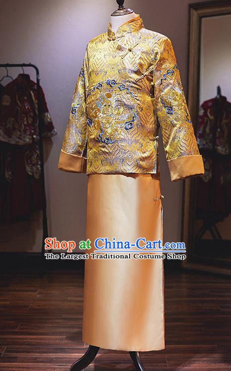 Chinese Traditional Wedding Costume Ancient Bridegroom Embroidered Tang Suit Clothing  for Men
