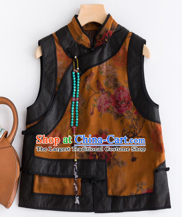Traditional Chinese National Costume Tang Suit Watered Gauze Waistcoat for Women