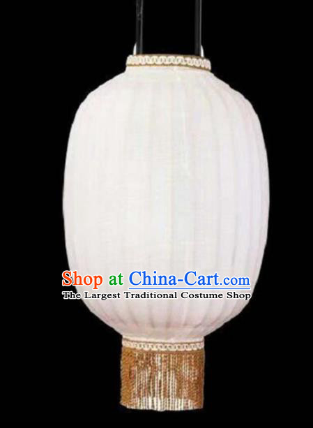 Chinese Traditional Handmade Lantern 22 Inch Bamboo Weaving White Lampbrella Palace Lanterns
