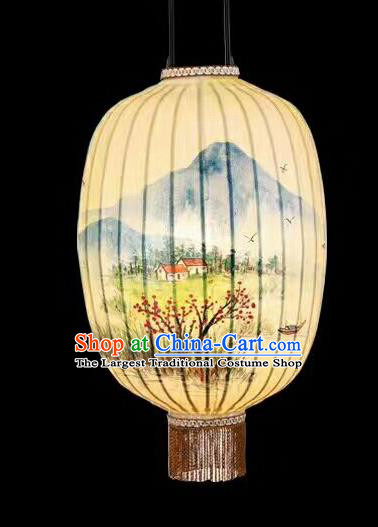 Chinese Traditional Ink Painting Plum Blossom Lantern Handmade New Year Palace Lanterns