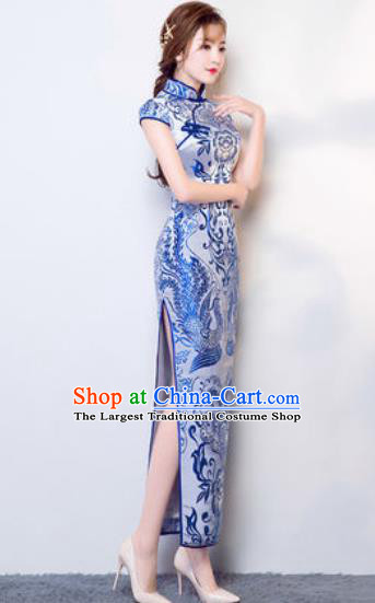 Chinese Traditional National Costume Classical Wedding Cheongsam Full Dress for Women