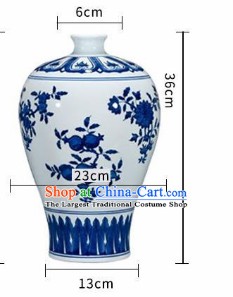 Chinese Jingdezhen Ceramic Craft Hand Painting Pomegranate Enamel Vase Handicraft Traditional Porcelain Vase