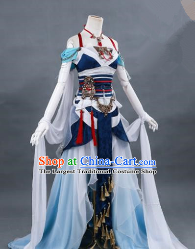 Traditional Chinese Ancient Cosplay Costume Swordswoman Hanfu Dress for Women