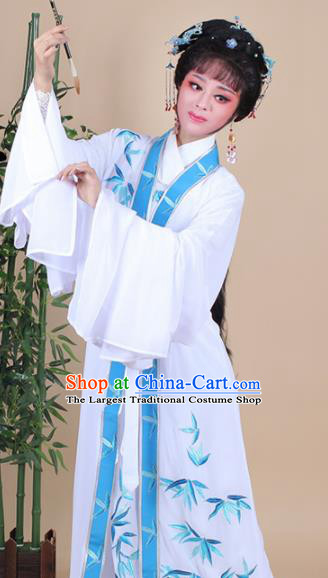 Chinese Traditional Shaoxing Opera Peri Embroidered Bamboo Dress Beijing Opera Hua Dan Costume for Women