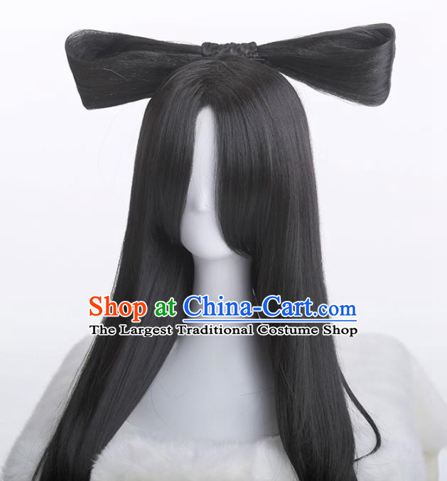 Chinese Traditional Cosplay Swordswoman Hair Accessories Ancient Imperial Consort Wigs for Women