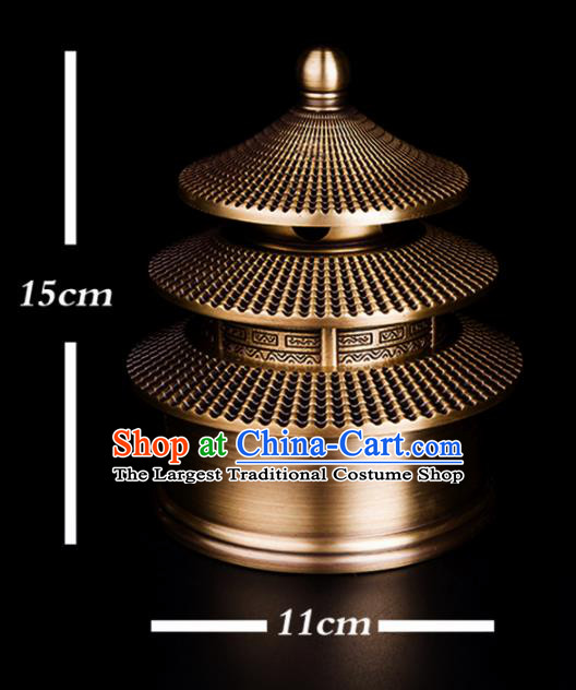 Chinese Traditional Taoism Brass Temple Incense Burner Feng Shui Items Bagua Censer Decoration