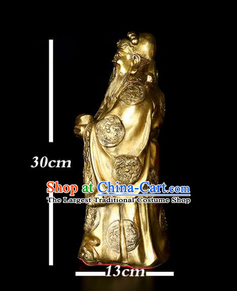 Chinese Traditional Feng Shui Items Taoism Bagua Decoration Wealth God Brass Statue