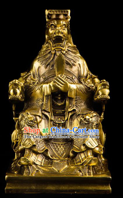 Chinese Traditional Feng Shui Items Taoism Bagua Decoration Brass Dragon King Statue