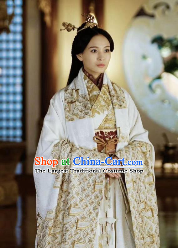 Chinese Ancient Drama The Lengend of Haolan Warring States Period Princess Historical Costume and Headpiece for Women