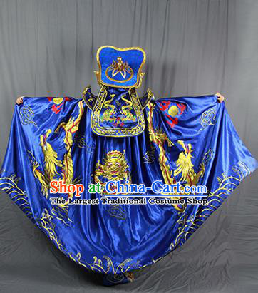 Chinese Traditional Sichuan Opera Embroidered Royalblue Costume Face Changing Clothing Complete Set for Men