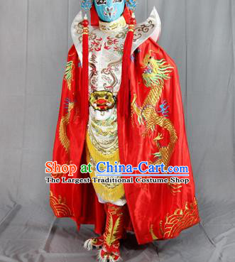 Chinese Traditional Sichuan Opera Embroidered Red Cloak and Costume Face Changing Clothing Complete Set for Men