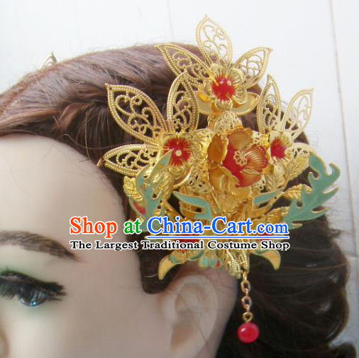 Chinese Traditional Goddess Golden Hairpins Ancient Queen Hair Accessories for Women