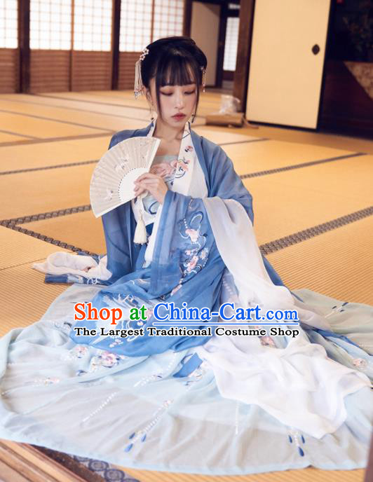 Chinese Traditional Tang Dynasty Nobility Lady Hanfu Dress Ancient Court Princess Embroidered Costume for Women