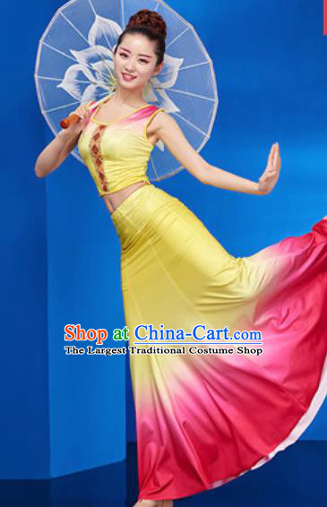 Chinese Traditional Ethnic Folk Dance Dress Dai Nationality Peacock Dance Costume for Women