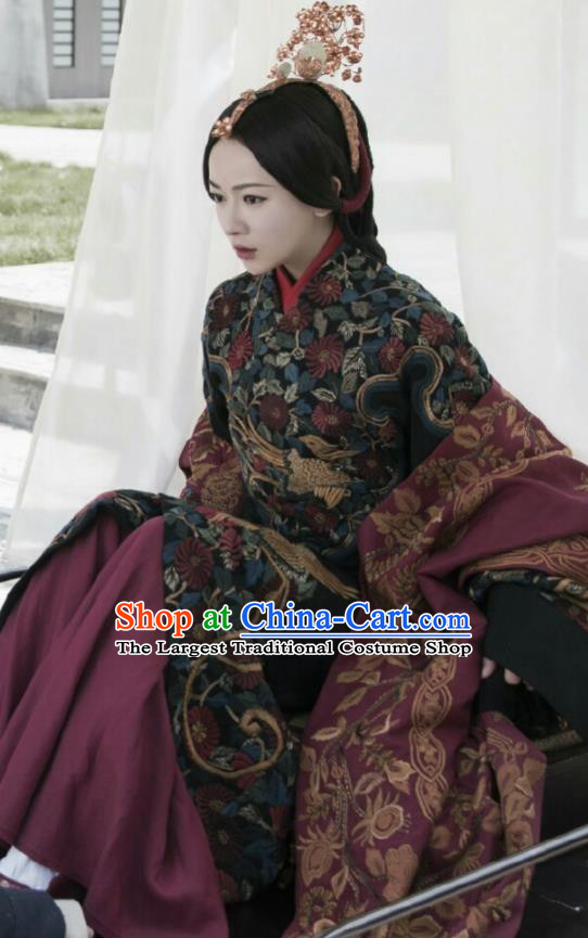 The Lengend Of Haolan Chinese Ancient Imperial Consort Hanfu Dress Warring States Period Historical Costume and Headpiece for Women