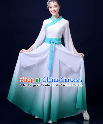 Traditional Chinese Classical Dance White Dress Umbrella Dance Stage Performance Fan Dance Costume for Women
