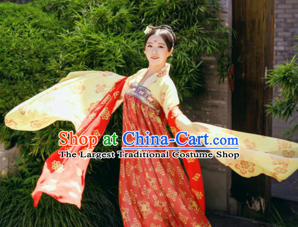 Traditional Chinese Tang Dynasty Imperial Consort Historical Costumes Ancient Bride Hanfu Dress for Women