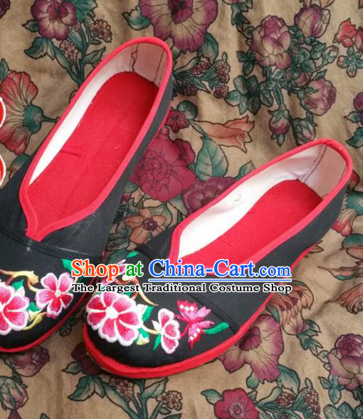 Chinese National Black Shoes Traditional Cloth Shoes Hanfu Shoes Embroidered Shoes for Women