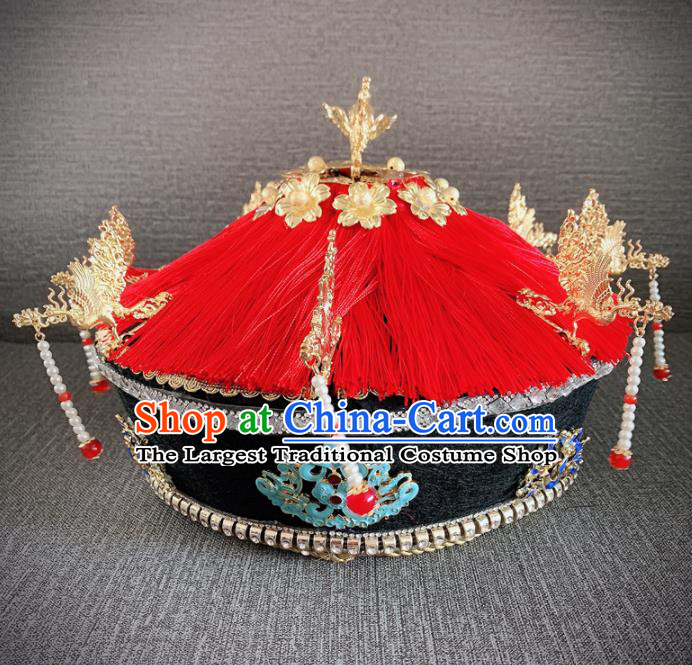 Traditional Chinese Ancient Palace Queen Headwear Qing Dynasty Manchu Hair Accessories for Women